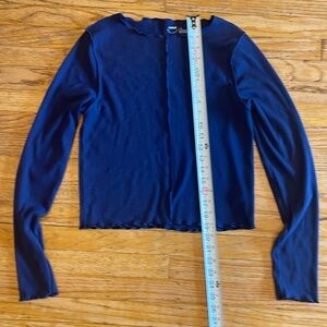 aerie long sleeve large navy blue